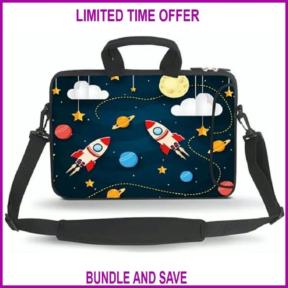 15.6 Inch Laptop Messenger Bag Neoprene Sleeve Handle Shoulder Strap